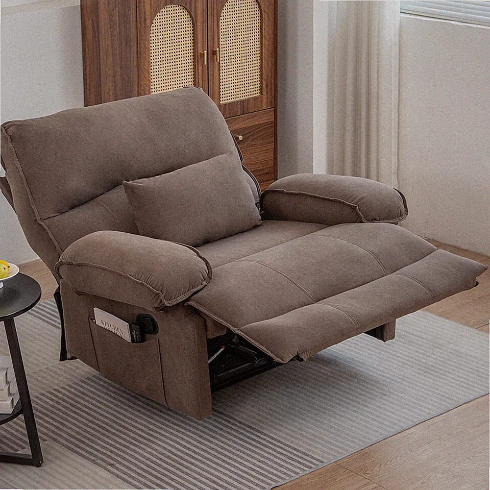 27.5" Oversized Manual Recliner Chair Sofa with Heating Vibration Capacity 350lb