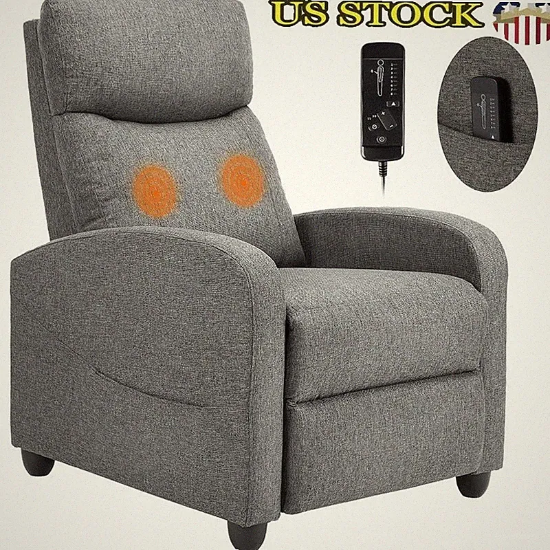 Adjustable Recliner Chair W/ Massage Function Footrest Home Theater Relaxation