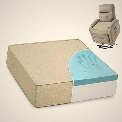Gel Memory Foam Recliner Cushion for Elderly, Dual-Layer 20 × 20 × 5in Beige