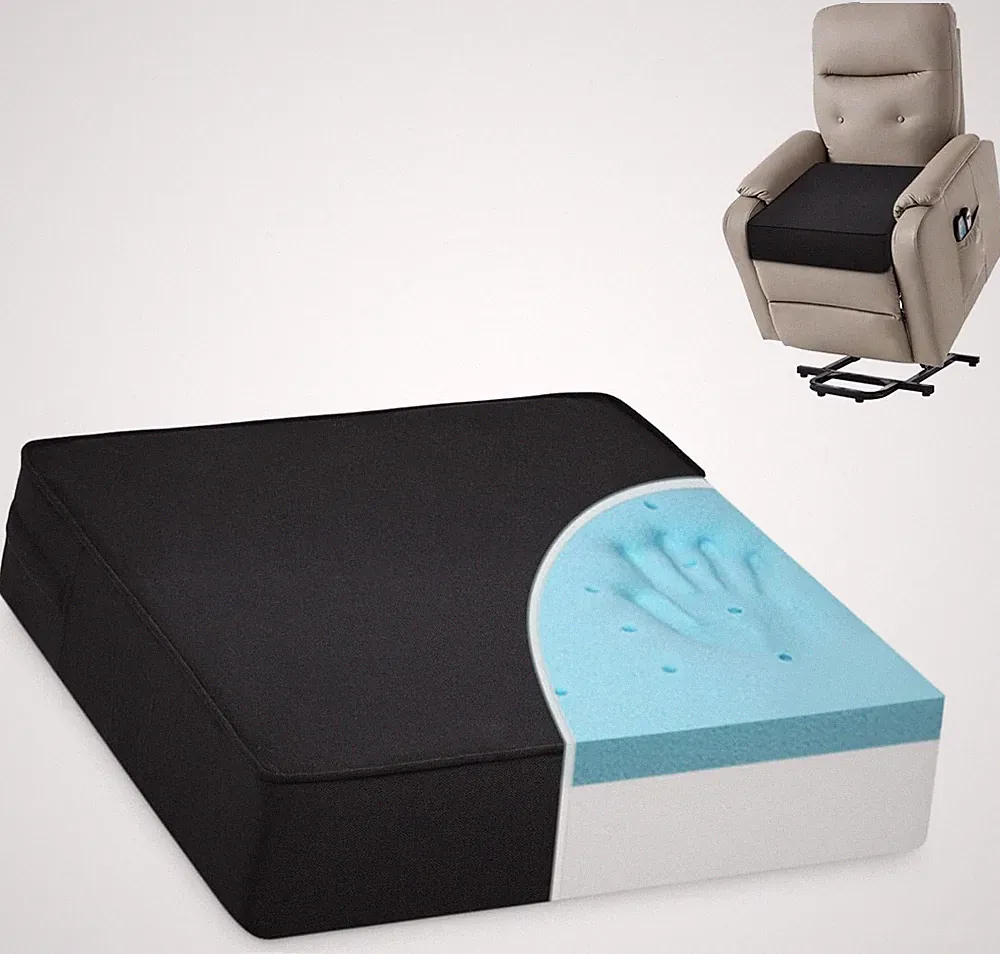 Gel Memory Foam Recliner Cushion for Elderly, Dual-Layer Foam Chair Pad, Extra L