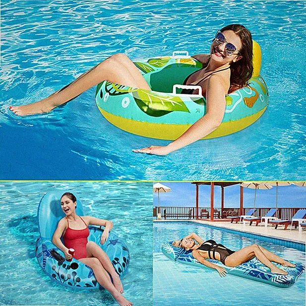 Inflatable Swimming Lounger Pool Tube Floating Chair Seat Kid Adult Summer Beach