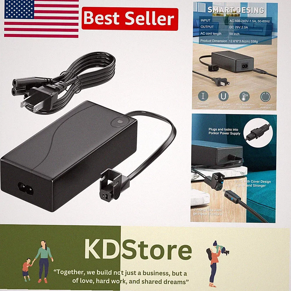 Lightweight and Safe Power Supply Adapter for Electric Recliners - Certified
