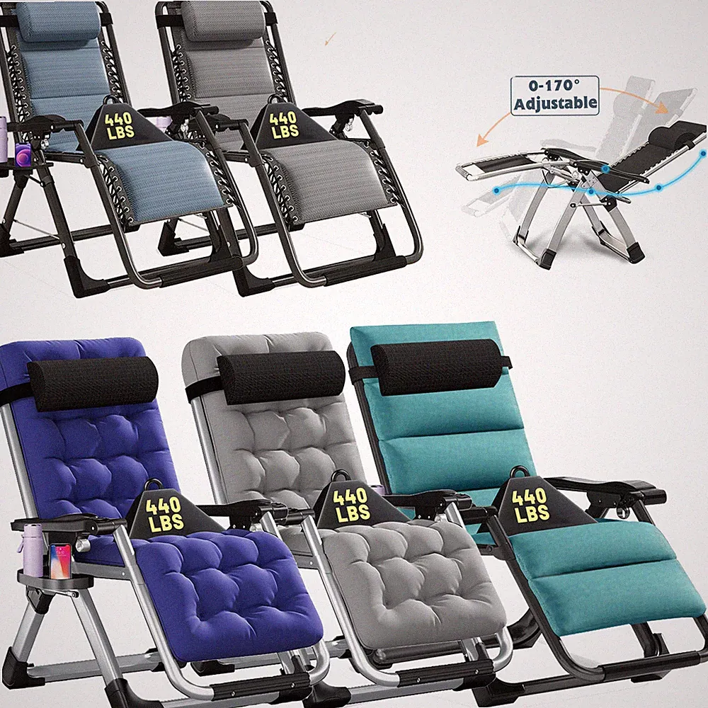 NAIZEA Zero Gravity Chair Premium Lawn Recliner Folding Padded Chaise Lounge