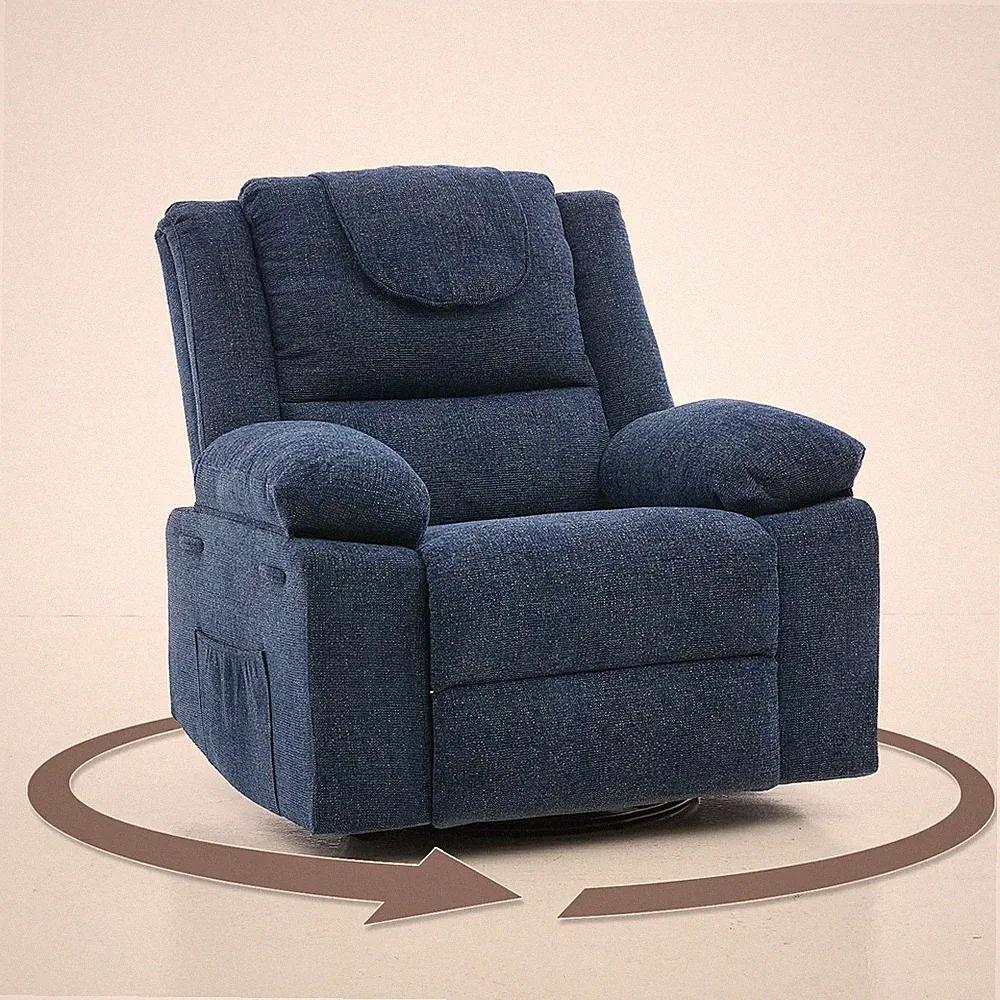 Oversized Massage Rocker Recliner Chair for Adults,360° Swivel Rock Recliner...