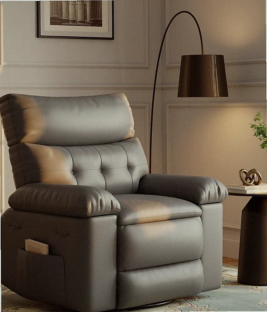 Oversized Recliner Chairs with Heat and Massage - 360° Swivel Lazy Recliner C...