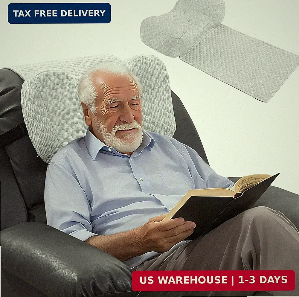 Shredded Memory Foam Neck Pillow for Recliners, Ergonomic Headrest Cushion